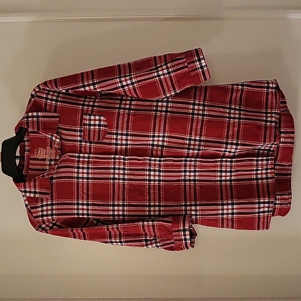 Girl's Faded Glory Red Plaid Flannel Top (Sz XL 14-16)